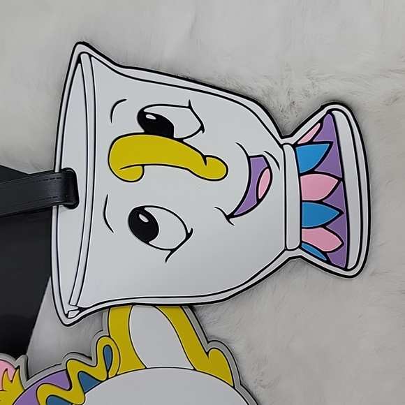 Disney Rubber Beauty & the Beast Mrs Potts & Chip Luggage Tag Set - Picture 3 of 7